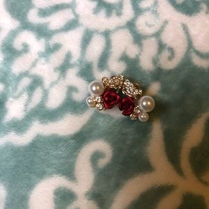 🌹🦋🐚Rose, Butterfly and Pearl Earrings🐚🦋🌹